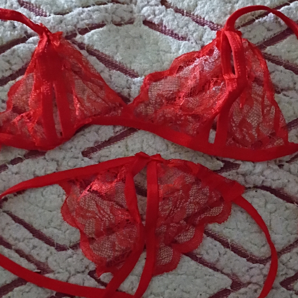 Vibrant Red Lace Bra Set Have This In White As Well